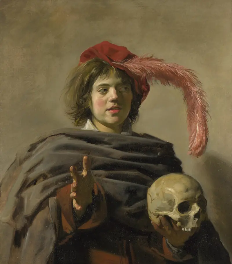 Young Man with a Skull by Frans Hals